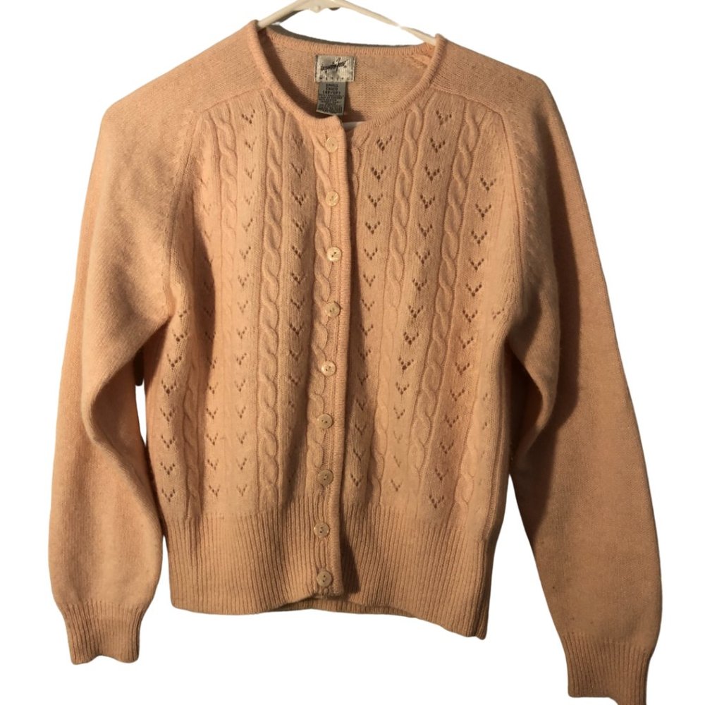 Jacqueline Ferrar Pink Wool Button Down Knit Sweater